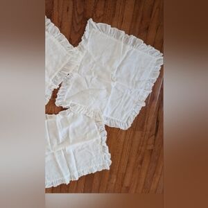 SET OF TWO WHITE KINGS LINEN PILLOW SHAM COVERS 18*18 EACH